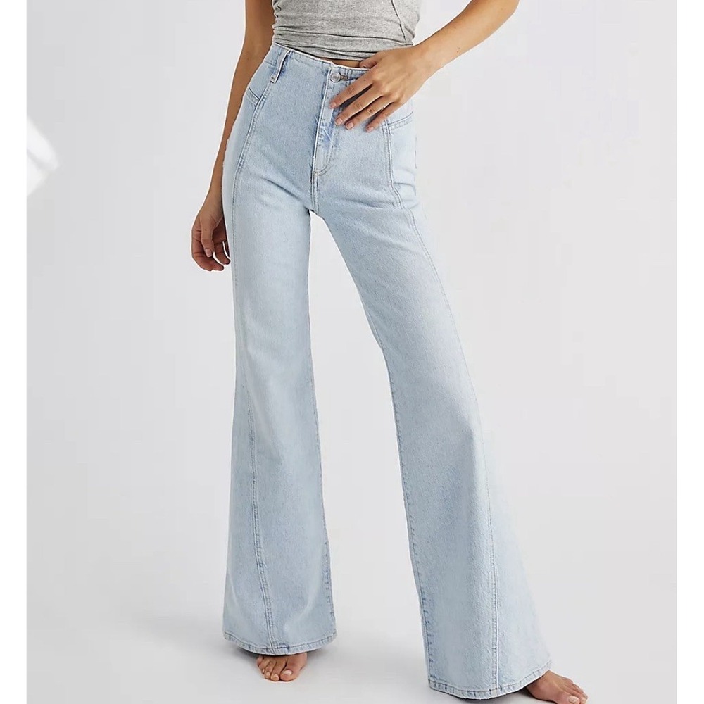 We The Free Womens Florence Flare High-Rise Jeans Denim Y2k Boho Size 29 Stretch
